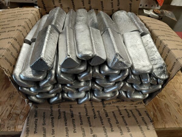 41+lb "NEAR 356"  Small 1.5" x 11.5 ingots cut in half,  ideal for use in small crucibles